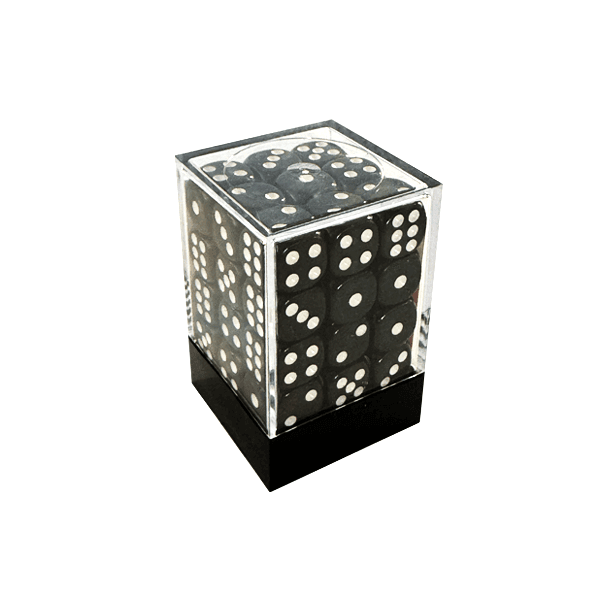 Central Dice – 36 d6 de 12mm: Opaco Preto e Branco