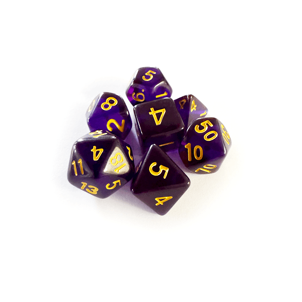 Central Dice – RPG: Translúcido Roxo e Dourado