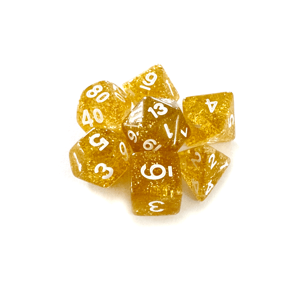 Central Dice – RPG: Glitter Amarelo e Branco