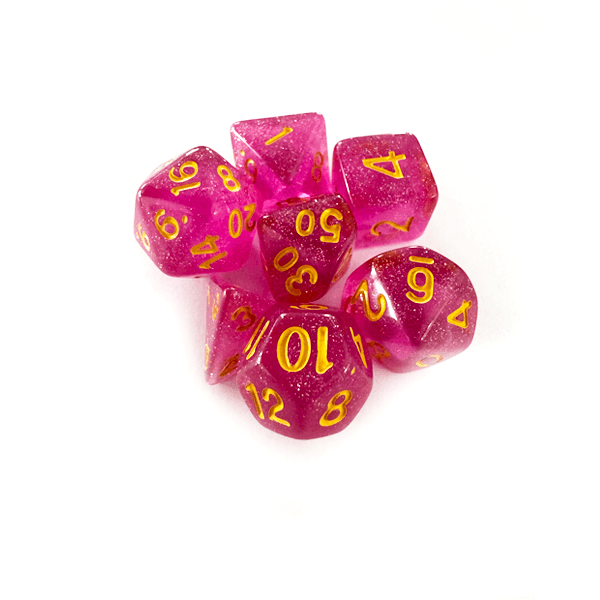 Central Dice – RPG: Glitter Rosa e Dourado