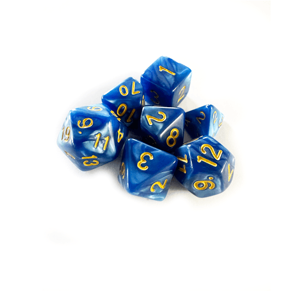 Central Dice – RPG: Perolado Azul e Dourado