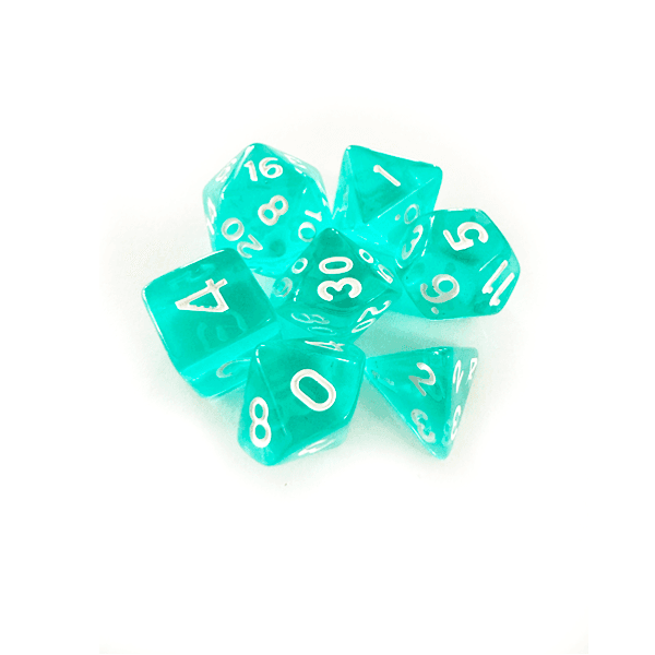 Central Dice – RPG: Translúcido Ciano e Branco
